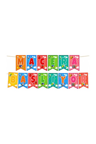 Okul Süsü Macera Başlıyor Kırlangıç Banner Okula Dönüş Sınıf Dekorasyonu 17x170 Cm Diğer