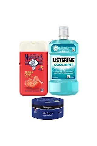 Le Petit Marseillais Akdeniz Çileği Duş Jeli 250 ML+Listerin Gargara 250 ML+Neutrogena Krem 30 ML