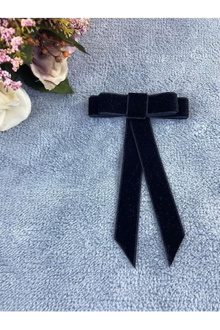 Siyah Kadın Broş Yaka Aksesuarı Yaka Kurdelesi Kıyafet Aksesuarı Yaka Broşu Siyah Çok Renkli