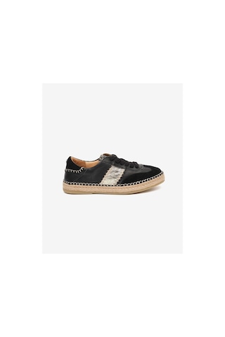 Greyder Kadın Siyah Süet Altın Hakiki Deri Sneaker Ayakkabı 5y2sa59275 Siyah