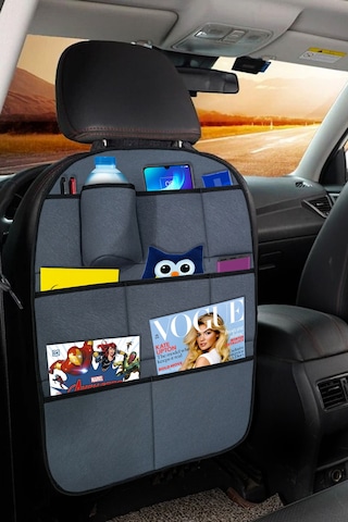 Elit Füme Araç Koltuk Arkası Organizer - Eşya Düzenleyici