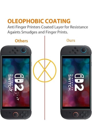 Switch 2 Temperli Cam Ekran Koruyucu 2li Paket Nintendo Switch 2