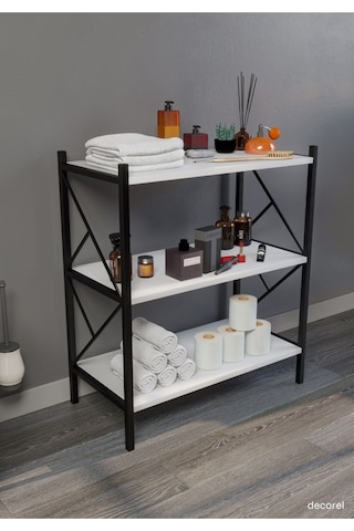 Morpanya Rose Banyo Düzenleyici Banyo Dolabı Çok Amaçlı Dolap 3 Katlı Metal Mutfak Düzenleyici