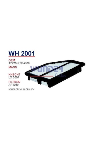 Wh 2001 Honda Crv Iii 2.0 Vtec Hava 17220-Rzp-G00 Wh 2001 Honda Crv Iii 2.0 Vtec Hava 17220-Rzp-G00