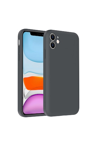 Apple Uyumlu iPhone 11 Kılıf Kamera Korumalı Kartlık Hazneli Zore Vitra Kapak Gri