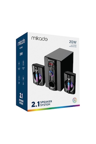 Mikado Md-95bt 2+1 20w Siyah Multimedya Fm-bt-sd-usb Speaker Hoparlör Kumandalı
