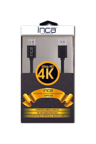 Inca Idpd-20 Displayport To Displayport 4K Kablo 2M