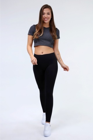 Eshette Yüksek Bel Siyah Fitilli Spor Taytsiyahxl Siyah