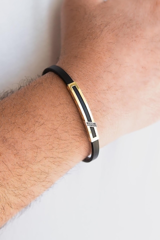 Sade Tasarım Kauçuk Erkek Altın Bileklik Sarı Altın