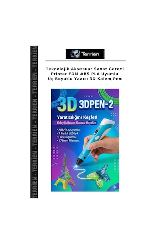 Teknolojik Aksesuar Sanat Gereci Printer Fdm Abs Pla Uyumlu Üç Boyutlu Yazıcı 3d Kalem Pen