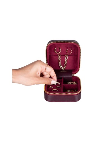 Amanda Burgundy Bloom Medium Gerçek Deri Takı Çantası Bordo