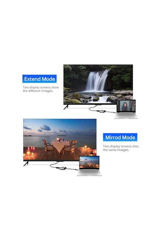Lexroo Type-c 3in1 Hdmi 4k Usb 3.0 Görüntü Veri Aktarımı Sağlar Usb Adaptör Notebook Ve Macbook Uyumlu İle