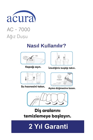 Acura Ac-7000 Şarjlı 4 Başlıklı Ağız Duşu