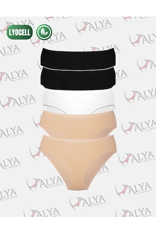 Alya Underwear Kadın Külot, Lyocell Kumaş Külot, Ter Emici Rahat Ve Dayanıklı Kadın İç Çamaşırı, Liyosel Slip Çok Renkli P02