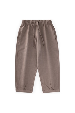 Cigit Keten Boyfriend Pantolon 2-10 Yaş Vizon