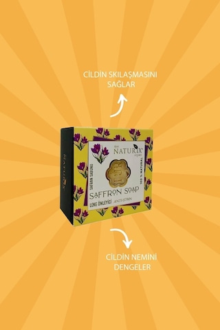 Naturix Safran Çiçeği Sabun 125 Gr Leke Önleyici, Onarıcı, Nem Ve Bakım Sabunu