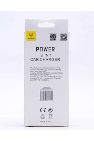 Zore Lightning Araç Şarj Seti Z-19 (509814476)