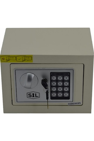 Elektronik Şifreli ve Kilitli Çelik Kutu Kasa 23x17 Krem
