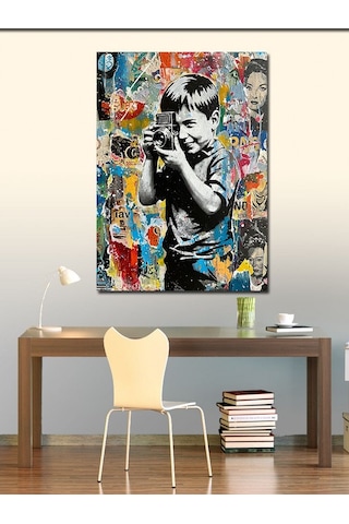 Kanvas Tablo Fotoğraf Çeken Çocuk Ve Sanat 70cmx100cm
