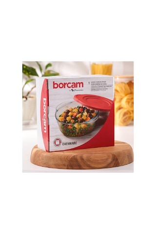Kapaklı Yuvarlak Borcam Tencere 1450cc 59123