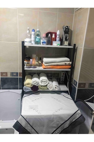 Çamaşır Makinesi Üstü Düzenleyici Raf Banyo Dolabı Rafı Makine Üstü Beyaz 3 Raflı Banyo Düzenleyici Renkli