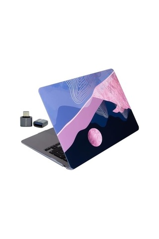 Macbook Pro 13 Dalga Desenli Kılıf A1706 A1708 A1989 A2159 A2251 A2289 A2338 M1 M2 Uyumlu Baskılı Kristal Sert Kılıf Koruyucu Kapak Pembe