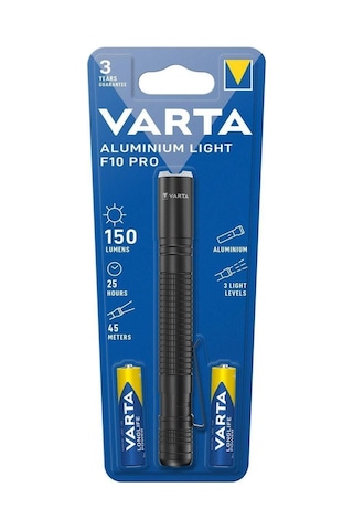Aluminyum Light F10 2 Adet Aaa Alkalin İnce Kalem Pil Dahil Siyah