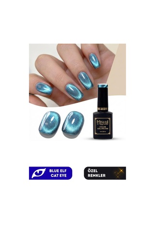 Misyul Uv Led Kalıcı Oje Nail Art 15 Ml Blue Elf Cat Eye Ec01