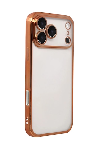 Newface - 699 - Apple iPhone Uyumlu 17 Pro Max Razer Lensli Silikon - Csmo-tex - - Turuncu