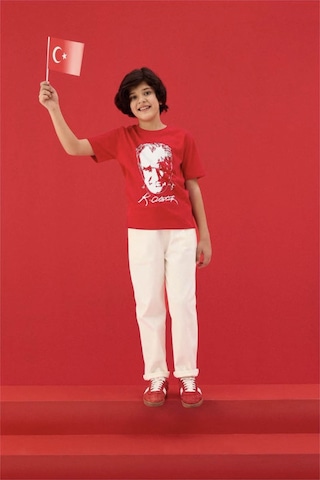 Defacto Atatürk Baskılı Kırmızı Erkek Çocuk T-shirt B6938a8/rd282