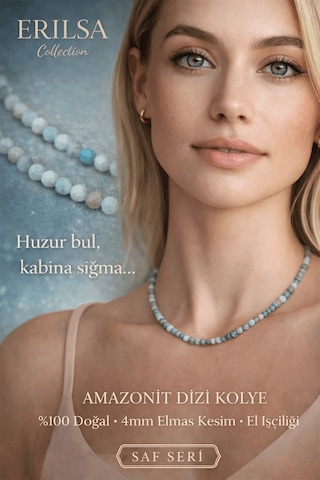 Sertifikalı Amazonit Dizi Kolye - 4mm Elmas Kesim Minimal Seri Do Çok renkli