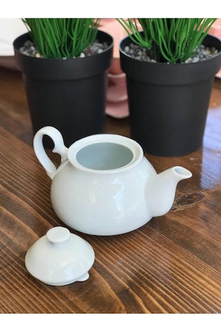 Çaydanlık Üstü Beyaz Porselen Demlik