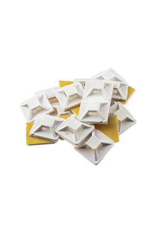 19x19 Mm 100 Adet Kuvvetli Çift Taraflı Kablo Bağı Kroşesi Nylon 6.6 Malzeme Kablo Düzenleyici Montaj Ve Sabitleme Diğer
