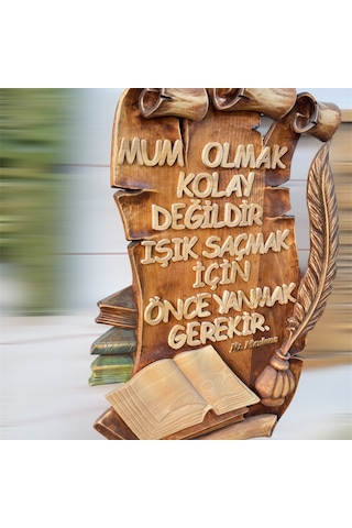 Ahşap Pano Mevlana Özlü Söz