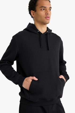 Defacto Regular Fit 2li Eşofman Takımı Kapüşonlu Sweatshirt Eşofman Altı F9624ax25aubk81 Siyah-bk81
