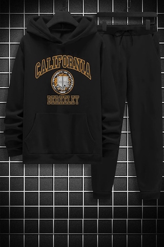 Uyguntarz Unisex California Baskılı Eşofman Takımı Siyah