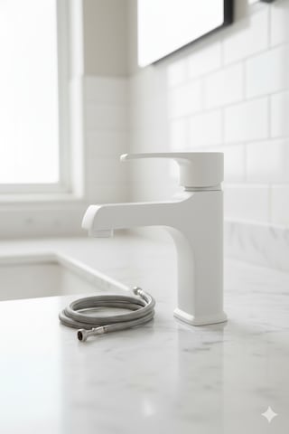 590-1 Lavabo Bataryası Lüks Ağır Tip Sabit Banyo Lavabo Musluğu Siyah Beyaz Gold Krom Beyaz