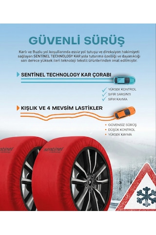 Sentinel Karyus Pratik Kar Çorabı - X Large- Jant Çizmez Kolay Montaj - XL