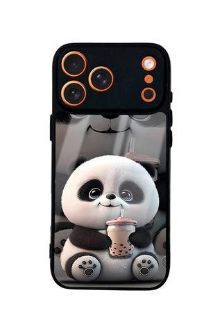 Apple Uyumlu iPhone 17 Pro Max Baby Panda Tasarımlı Glossy Telefon Kılıfı Çok Renkli