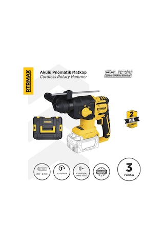 Rtrmax RTS5040B Şarjlı Sds Plus Kırıcı ve Delici Kömürsüz 1.8Jul 26mm - Akü Hariç