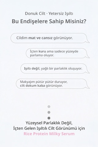 Pirinç Proteini İçeren Cilde Parlaklık Kazandıran Nemlendirici Serum Mıdha Rice Protein Milky Serum