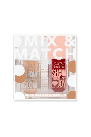 Pastel Show By Mix & Match Glow Liquid Highlighter 72 & Joy Liquid Blush 55 Pembe