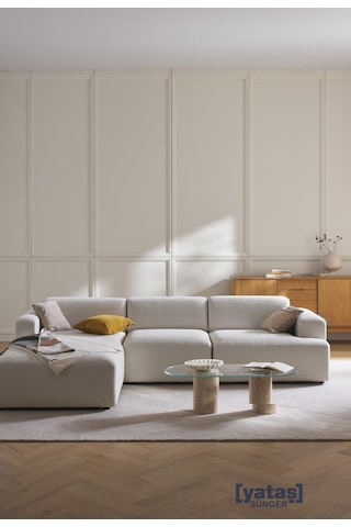 Most Mollista 3 Modül Sol Köşe Koltuk 01 Kırık Beyaz Keten Kumaş