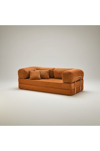 Nestime 200x100 Comfortnest Kanepe / Aktivite Koltuğu / Yatak 50 Dns Dayanıklı Orta Sert Sünger, Çıkarılabilir Kılıf, Pati Dostu Fitilli Kadife Kumaş Kiremit