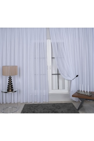 Elegante Pilesiz Tül Perde Kar Beyaz - Kar Beyaz
