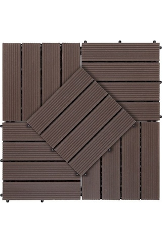 Kompozit Ahşap Karo Deck Kahve - 30X30Cm
