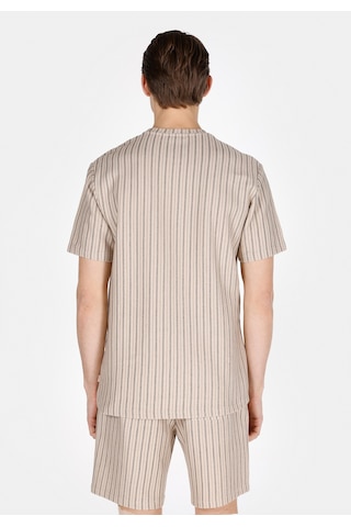 Colin's Colins Comfort Fit Yuvarlak Yaka Çizgili Erkek Bej Kısa Kol Tişört Cl1074141 Q1.v2 Bed Beıge Strıped
