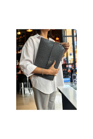 Ledcase Crocodile 13.3-14 Inch Bilgisayar Evrak Çantası 36x24cm Özel Desen Gri gri