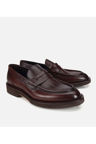 Hotiç Erkek Deri Kahverengi Kalın Tabanlı Klasik Loafer