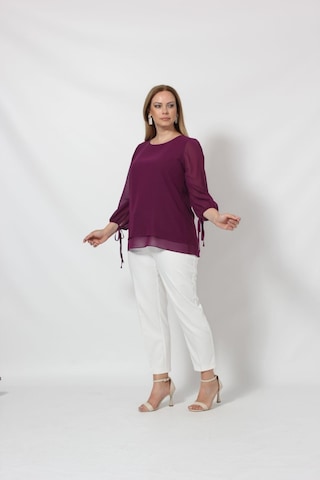 Moda Berray 3243-1 Kol Ucu Bağlama Detaylı Bluz Mürdüm 001